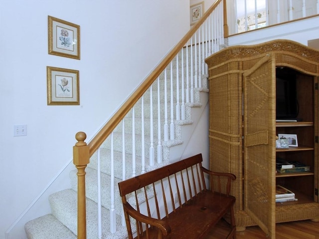 18 Periwinkle Ln, Mashpee, MA 02649 - stairs with wood finished floors