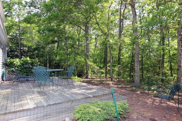 18 Periwinkle Ln, Mashpee, MA 02649 - wooden deck featuring a wooded view