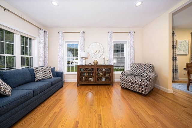 194 Crownshield Ave Unit 194, Uxbridge, MA 01569 - living area featuring light wood-style floors and recessed lighting