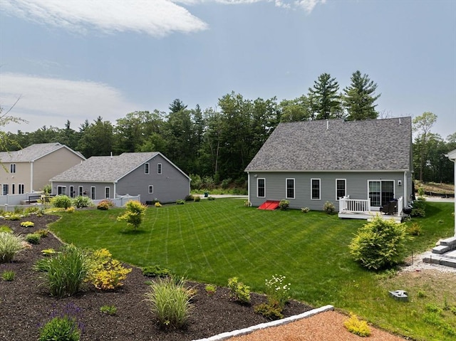 194 Crownshield Ave Unit 194, Uxbridge, MA 01569 - view of green lawn with a deck