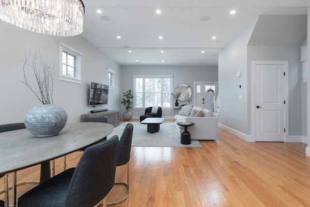 living room featuring light hardwood / wood-style floors