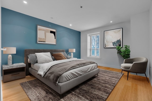 bedroom featuring light wood-type flooring