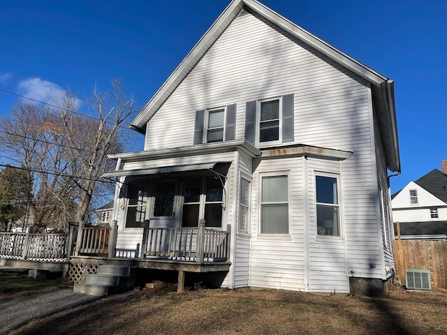 view of front of house with central AC unit