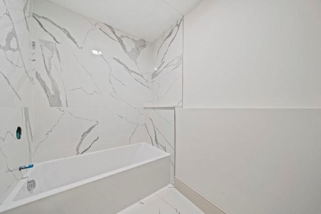 59 Falcon St Unit 1, Boston, MA 02128 - full bathroom featuring marble finish flooring and shower / washtub combination