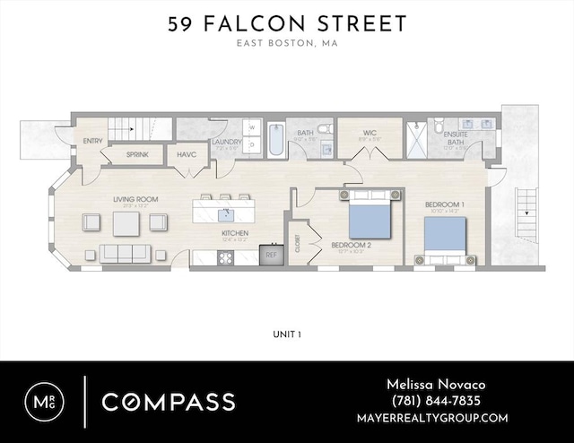 59 Falcon St Unit 1, Boston, MA 02128 - view of property floor plan