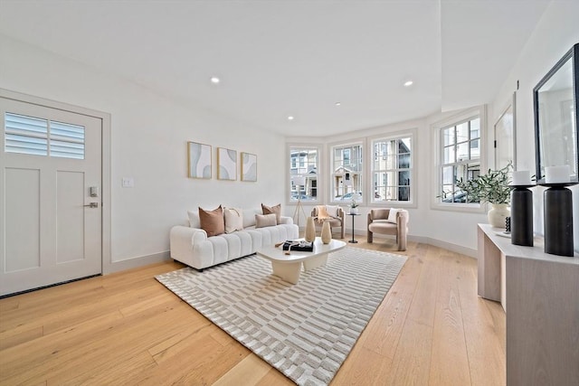 59 Falcon St Unit 1, Boston, MA 02128 - living room featuring light wood-style floors and recessed lighting