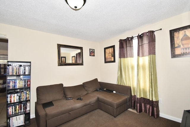 855 Liberty St, Springfield, MA 01104 - living room with carpet flooring, a textured ceiling, and baseboards