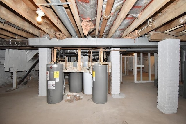 855 Liberty St, Springfield, MA 01104 - unfinished below grade area featuring water heater