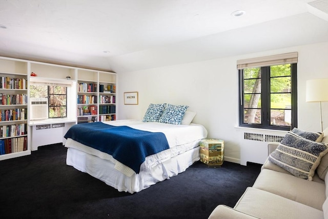 5 Southwick, Newton, MA 02468 - carpeted bedroom featuring radiator heating unit and lofted ceiling