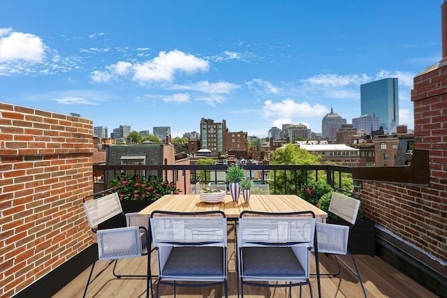 balcony with a view of city