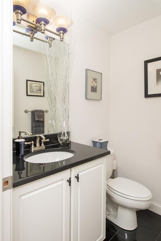 2181 Service Rd, Barnstable, MA 02668 - half bath featuring vanity, toilet, and tile patterned floors