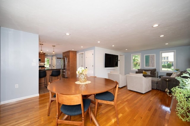 3 Eileen Rd, Norton, MA 02766 - dining area with light wood finished floors, recessed lighting, and baseboards