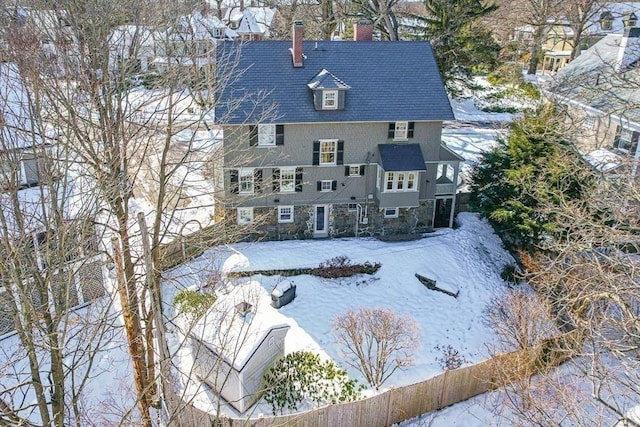 view of snowy aerial view