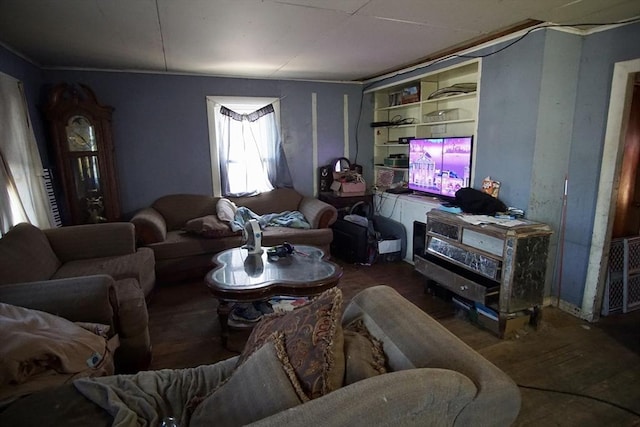 living area featuring wood finished floors