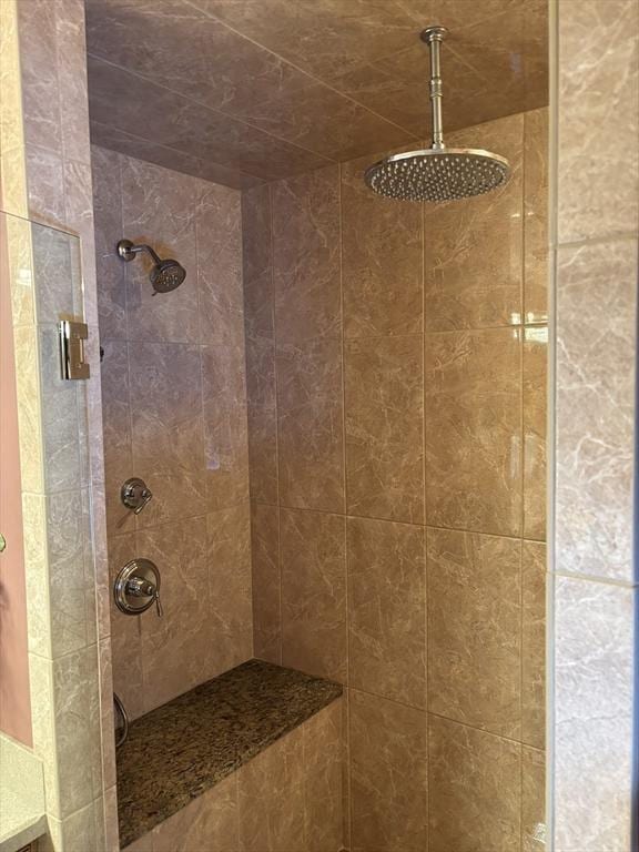 full bathroom featuring a tile shower