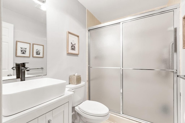 666 Main St Unit 206, Winchester, MA 01890 - bathroom with vanity, an enclosed shower, and toilet