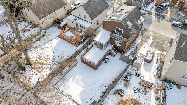 view of snowy aerial view