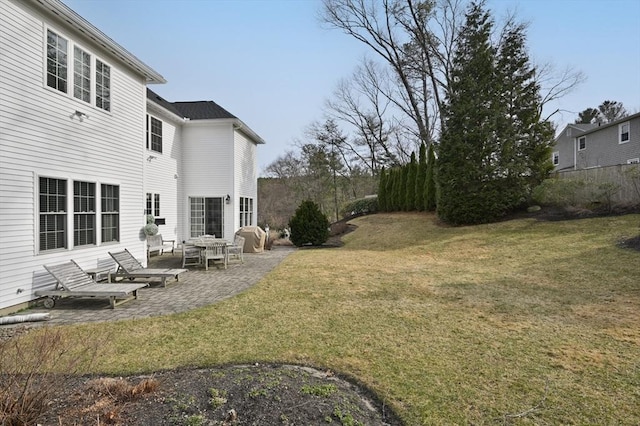 view of yard with a patio area