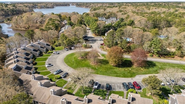 aerial overview of property's location with a large body of water