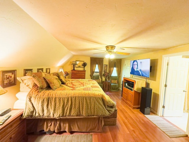 93 Mccracken Rd, Millbury, MA 01527 - bedroom with light wood-style flooring, ceiling fan, and lofted ceiling