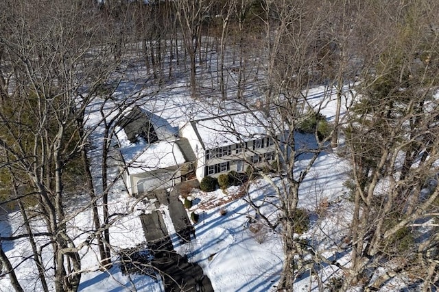 view of snowy aerial view