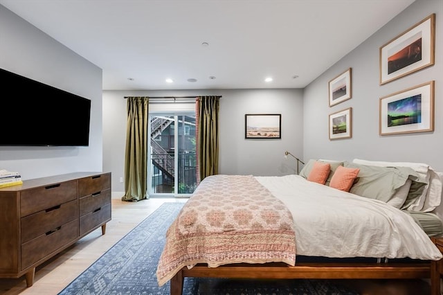 510 Dorchester Ave Unit 2R, Boston, MA 02127 - bedroom featuring light wood finished floors, recessed lighting, and access to outside