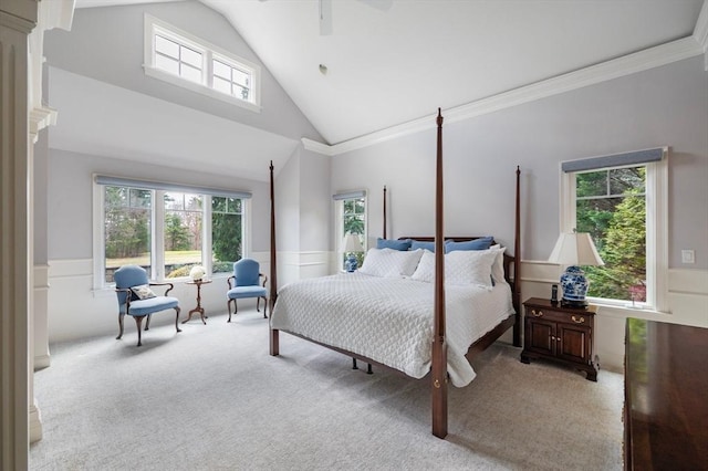 bedroom with carpet flooring and multiple windows