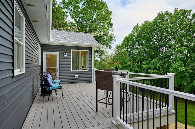 view of wooden deck