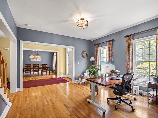 455 Brockelman Rd, Lancaster, MA 01523 - office space with a chandelier and light wood finished floors
