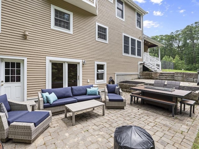 455 Brockelman Rd, Lancaster, MA 01523 - view of patio / terrace featuring an outdoor hangout area and stairs