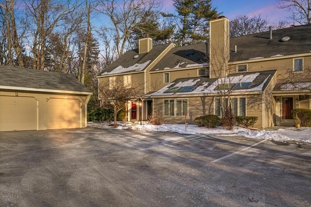 view of front of home with a garage