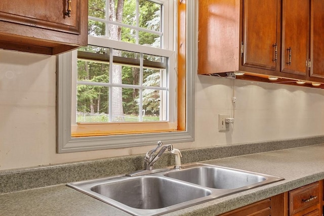 336 Otter River Rd, Templeton, MA 01468 - kitchen featuring brown cabinetry and light countertops