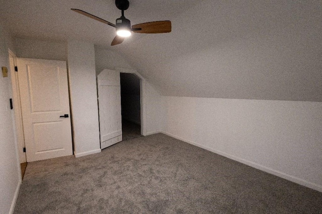 23 Highland St, Townsend, MA 01469 - additional living space featuring vaulted ceiling, carpet floors, a ceiling fan, and baseboards
