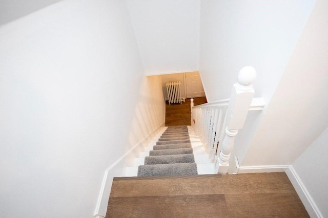23 Highland St, Townsend, MA 01469 - staircase with radiator heating unit and baseboards