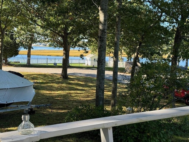 64 Edgewater Dr, Wareham, MA 02571 - view of yard with a water view and fence