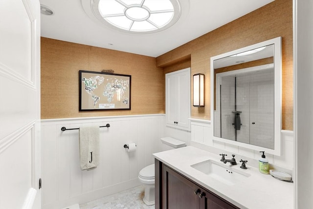 4 Cobb Ave, Manchester, MA 01944 - bathroom with vanity and wainscoting
