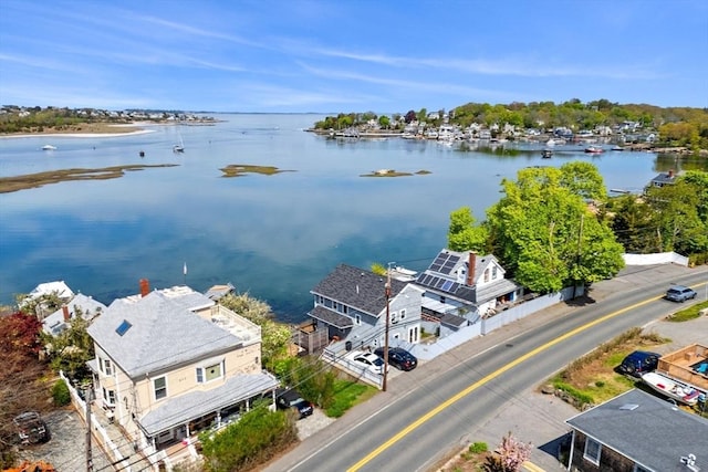 bird's eye view of a nearby body of water
