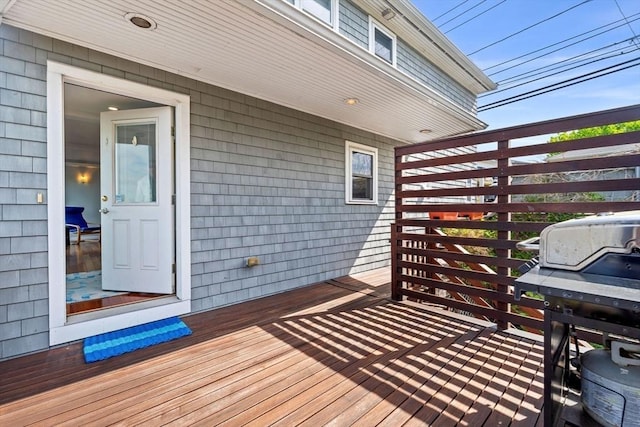 deck with area for grilling
