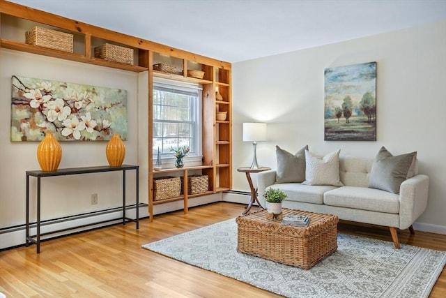 living area featuring hardwood / wood-style floors