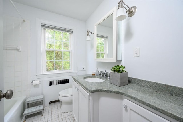 51 Rustlewood Rd, Milton, MA 02186 - full bath with radiator, vanity, toilet, and healthy amount of natural light