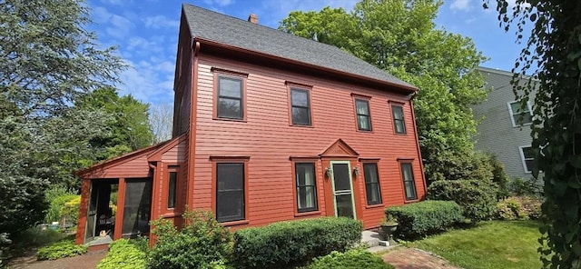 1095 Main St, Hanover, MA 02339 - colonial house with a chimney and roof with shingles
