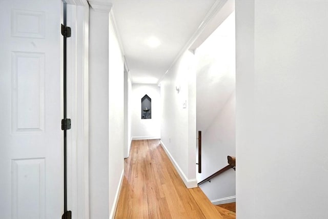 1095 Main St, Hanover, MA 02339 - hall with an upstairs landing and light wood-style floors