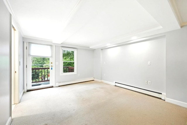 1095 Main St, Hanover, MA 02339 - carpeted empty room with baseboard heating and crown molding