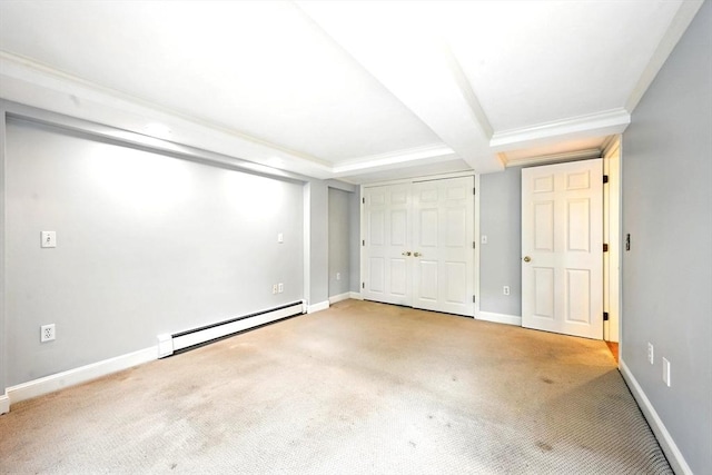 1095 Main St, Hanover, MA 02339 - unfurnished bedroom with baseboard heating, carpet floors, and crown molding