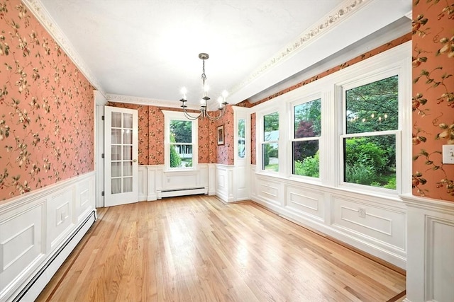 1095 Main St, Hanover, MA 02339 - unfurnished sunroom featuring a baseboard radiator and a chandelier