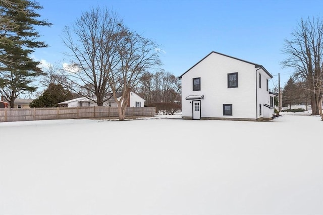 view of snowy exterior