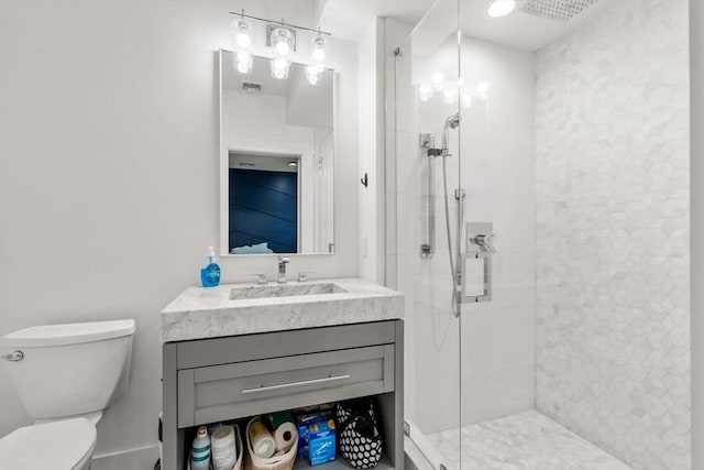 331 Chelsea St Unit 1, Boston, MA 02128 - bathroom with a stall shower, vanity, and toilet