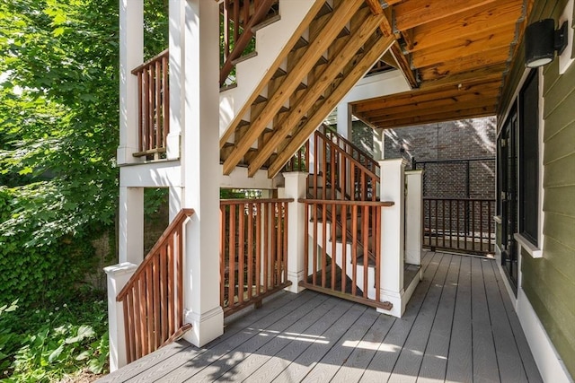 331 Chelsea St Unit 1, Boston, MA 02128 - wooden terrace with stairs