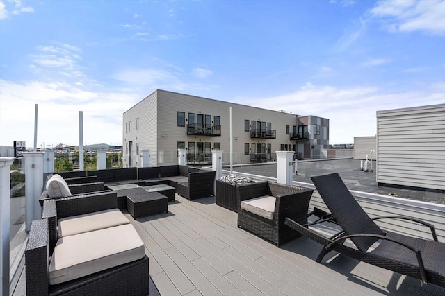 331 Chelsea St Unit 1, Boston, MA 02128 - wooden terrace with an outdoor hangout area