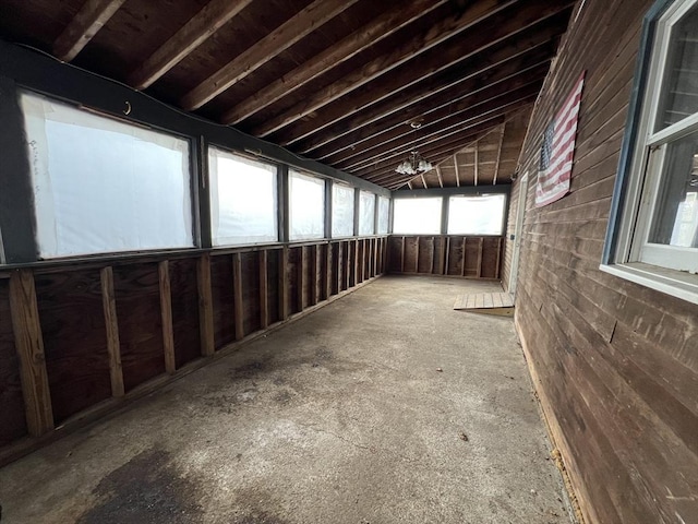 miscellaneous room featuring vaulted ceiling